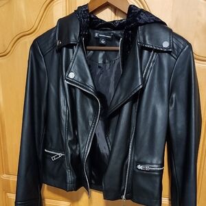INC International Concepts Black Leather Jacket